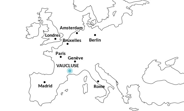 Géolocalisation du Vaucluse en France et en Europe